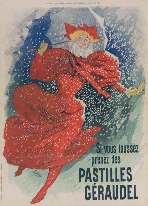 Appraisal: CHERET Jules PASTILLES GERAUDEL Courrier Francais lithograph in colours cond