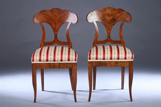 Appraisal: SET SIX CONTINENTAL BIEDERMEIER STYLE SIDE CHAIRS th century with