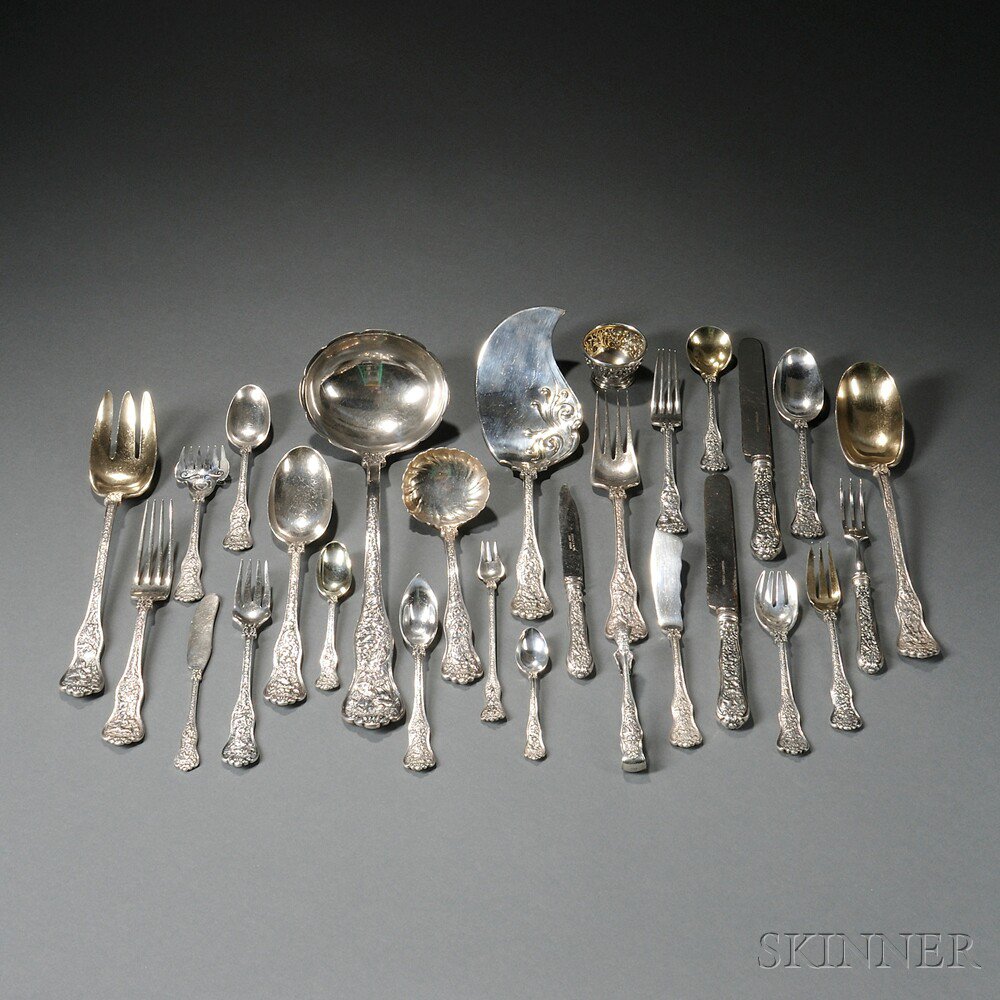 Appraisal: Tiffany Co Assembled Olympian Pattern Sterling Silver Flatware Service New