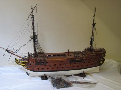 Appraisal: A model of HMS Victory After the Battle planked timber