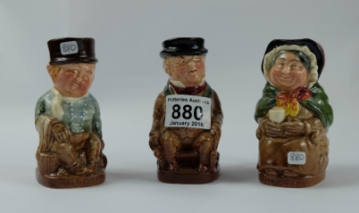 Appraisal: Royal Doulton small Toby jugs Pickwick Sairy Gamp and Fat