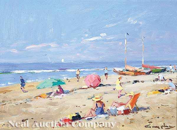 Appraisal: Niek van der Plas Dutch b Beach Scene oil on