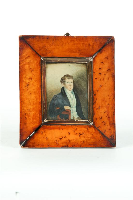 Appraisal: MINIATURE PORTRAIT Probably American nd quarter- th century watercolor on