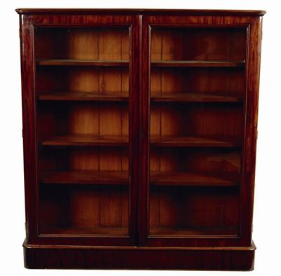 Appraisal: A Victorian mahogany glazed bookcase with four adjustable shelves in