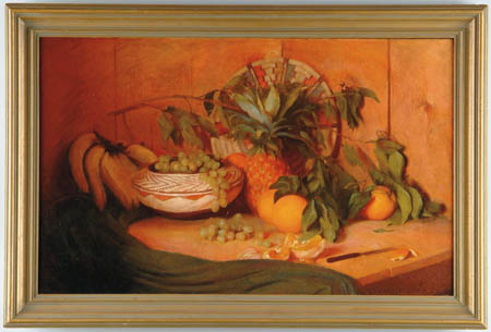 Appraisal: WILL ROWLAND DAVIS American - INDIAN BOWL WITH FRUIT Outstanding