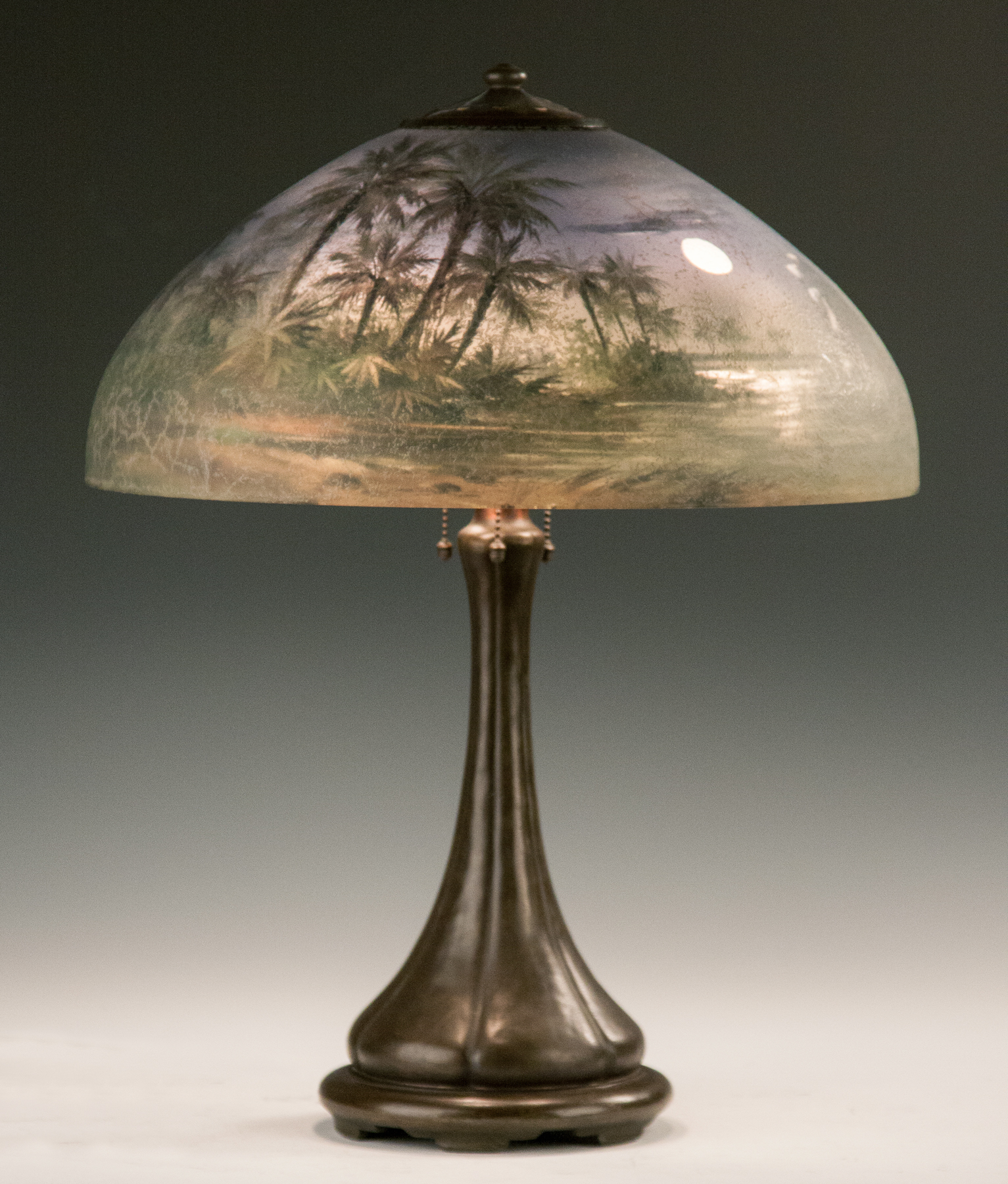 Appraisal: Handel Reverse Painted Lamp - Treasure Island Shade sgn Handel