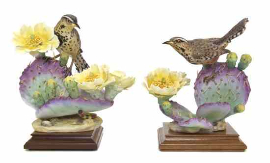 Appraisal: A Pair of Royal Worcester Dorothy Doughty Birds Cactus Wrens