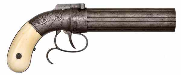 Appraisal: Allen Wheelock Dragoon Size Percussion Pepperbox cal '' round barrel