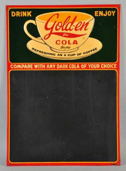 Appraisal: Embossed Tin Gold-en Cola Menu Board Description s A few