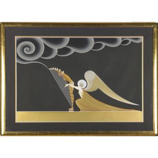 Appraisal: ERTE Russian French The Angel Serigraph in colors framed Signed