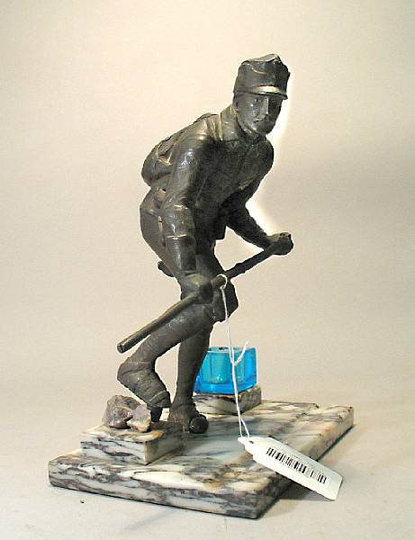 Appraisal: A bronze figure of a World War I Austrian Alpine