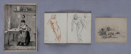 Appraisal: SKETCHBOOK DRAWINGS AND PRINTS Phillip Nardell - 's sketchbook most