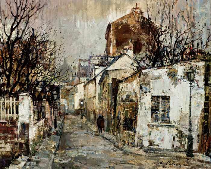 Appraisal: MIQUEL LLABRES Spanish - Montmatre Paris oil on canvas signed