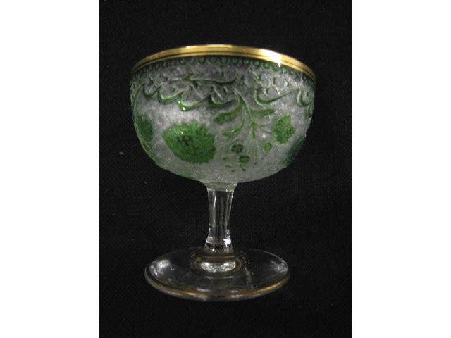 Appraisal: Baccarat French Cameo Art Glass Wines cranberry emerald superb workmanship