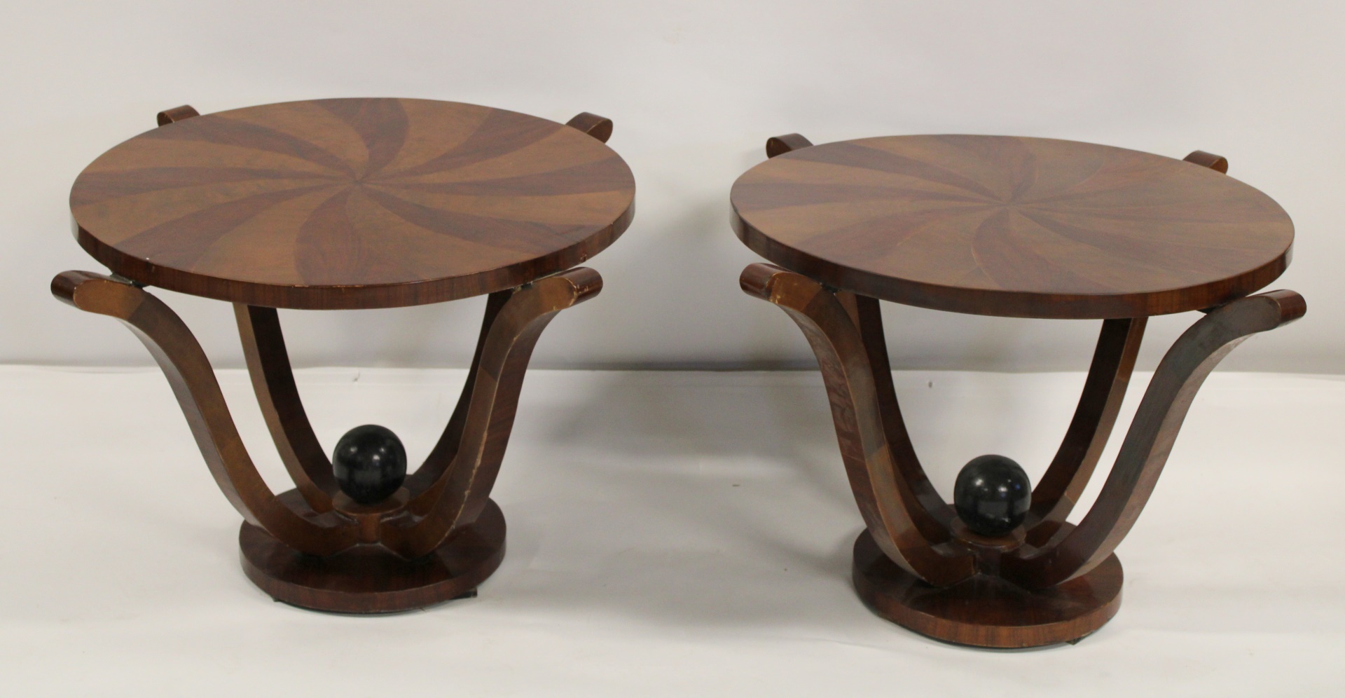 Appraisal: A Pair Of Art Deco Style Tables Nice quality and