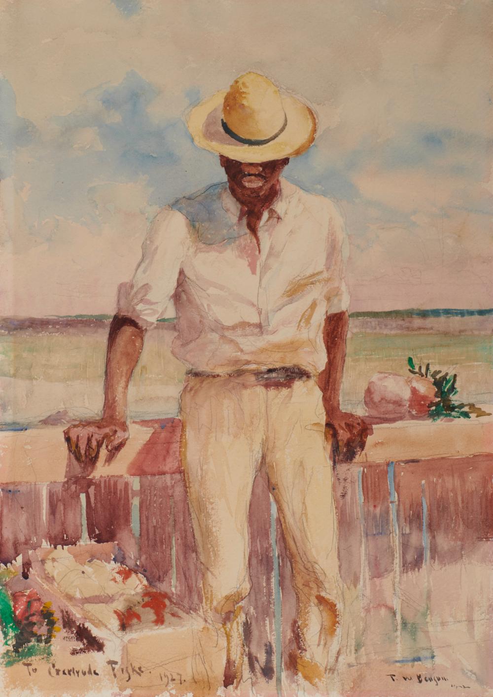 Appraisal: FRANK WESTON BENSON American - Nassau Fisherman watercolor signed and