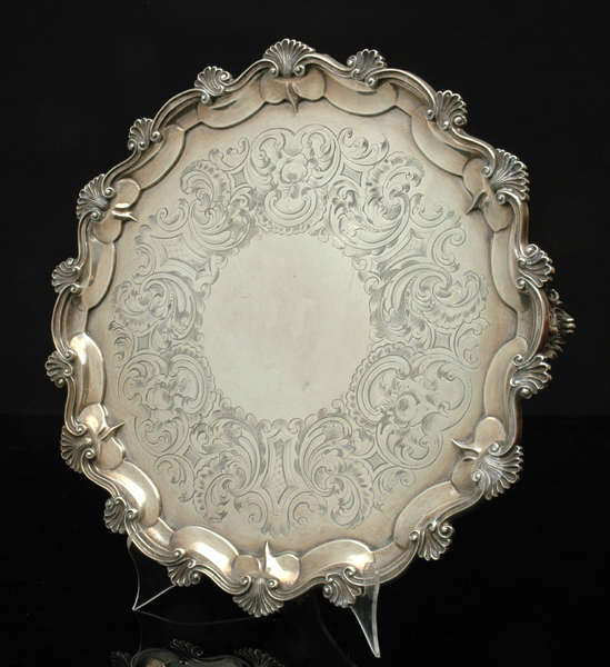 Appraisal: A VICTORIAN STERLING SILVER SALVER Maker's mark Daniel Charles Houle