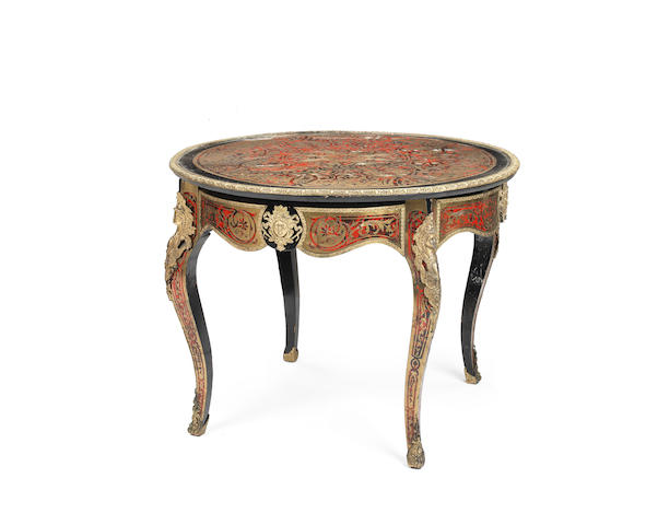 Appraisal: A late th century gilt metal mounted tortoiseshell and brass