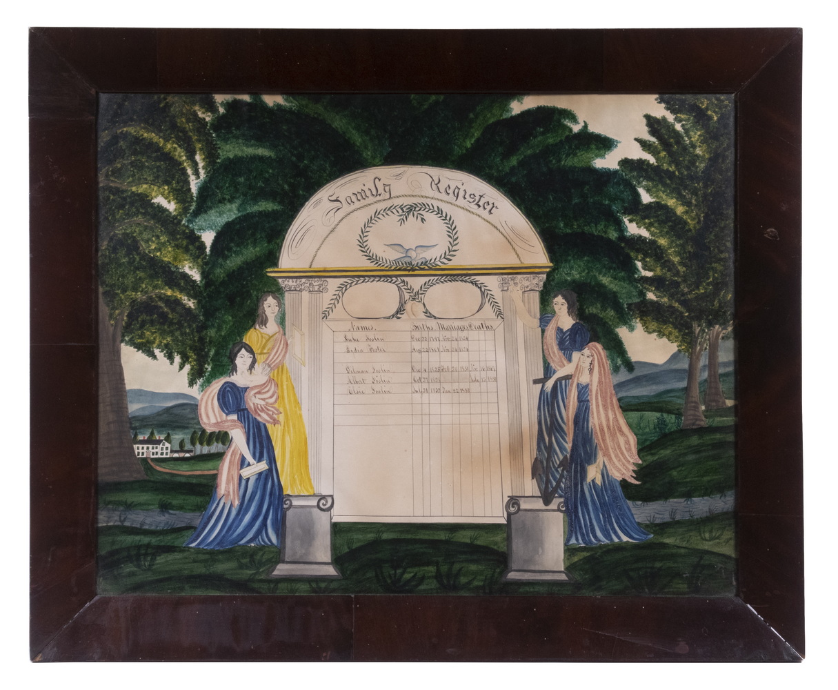 Appraisal: JOSLIN FAMILY OF KEENE NEW HAMPSHIRE MEMORIAL PAINTING Memorial Tablet