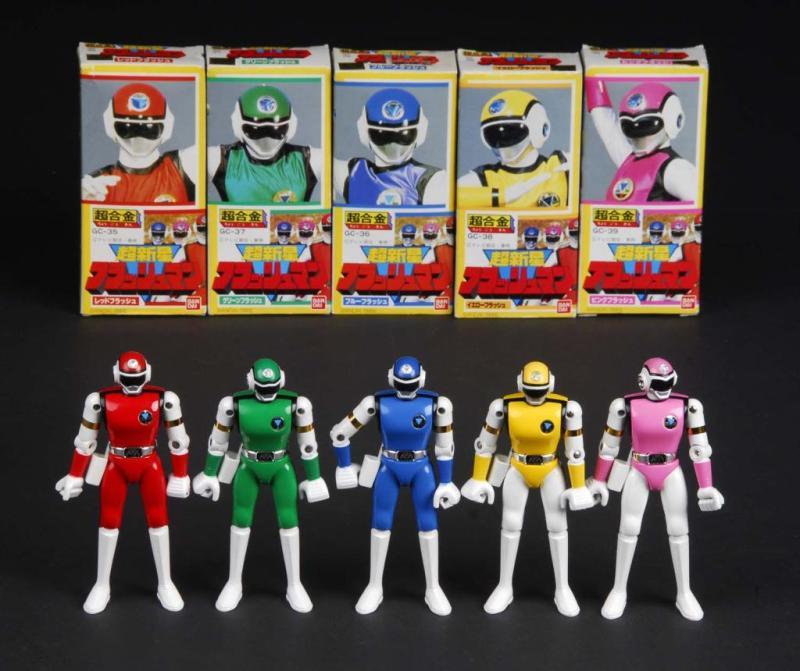 Appraisal: Lot of Flashman Figures Description Japanese Made by Bandai Includes