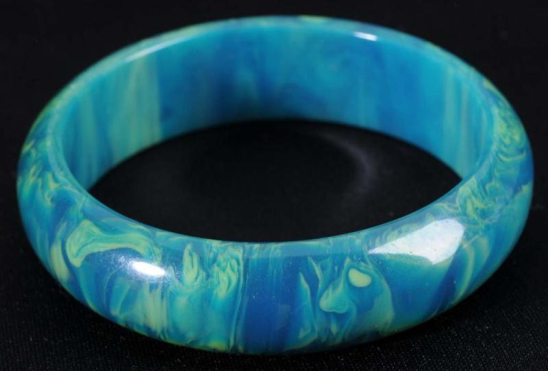 Appraisal: Bakelite Heavily Marbleized Blue Moon Bracelet Condition Excellent Size -