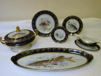 Appraisal: A CZECHOSLOVAKIAN PORCELAIN FISH SERVICE for twelve settings each piece