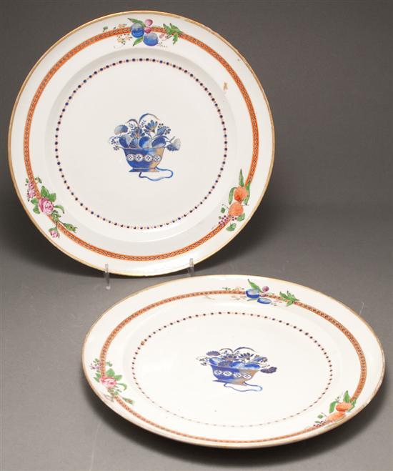 Appraisal: Pair Chinese Export Famille Rose porcelain plates for the American