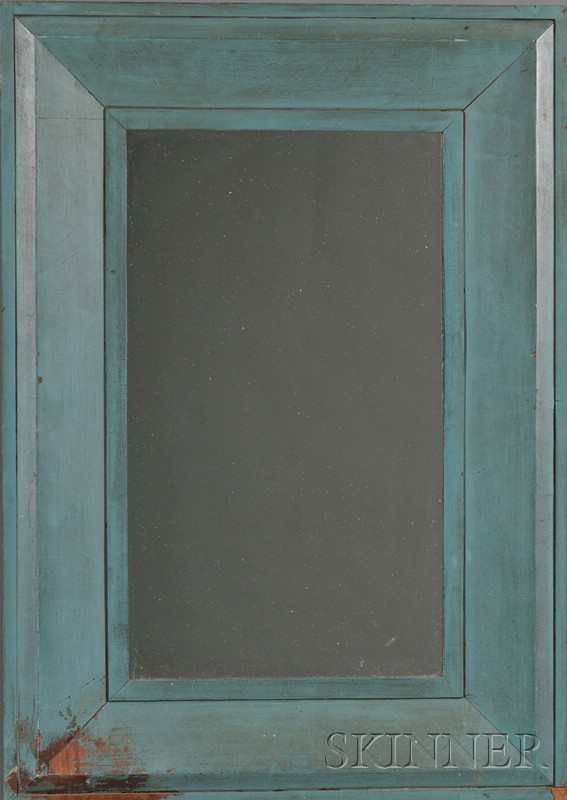 Appraisal: Blue-painted Mirror Frame America mid- th century x in overall