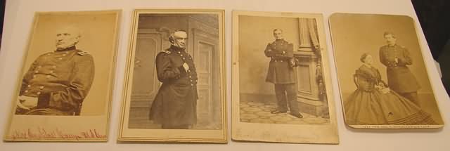 Appraisal: Grouping of four carte-de-visite photographs of Union Civil War Generals