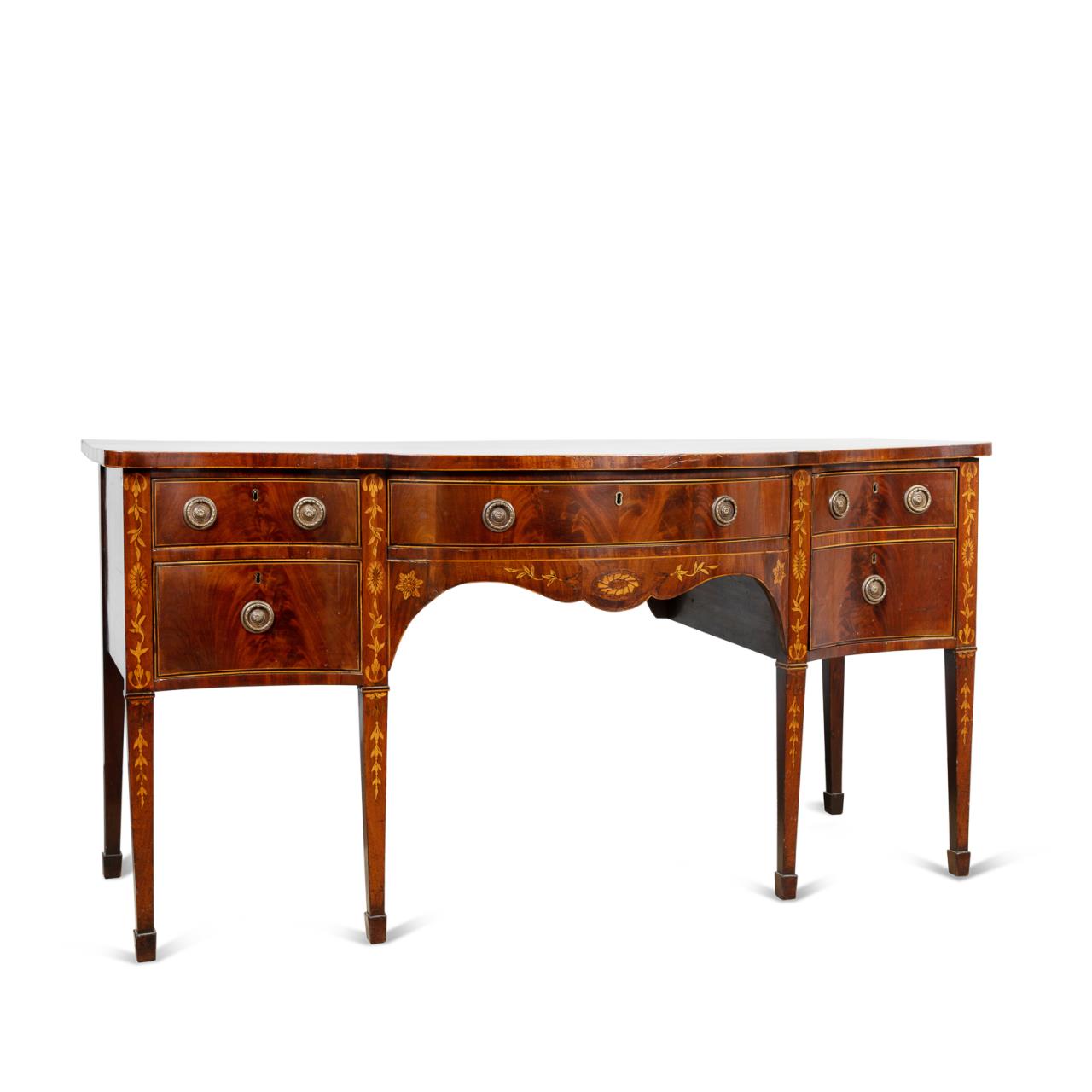 Appraisal: ENGLISH INLAID GEORGE III STYLE MAHOGANY SIDEBOARD English late th