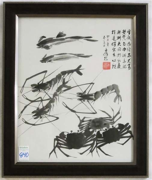 Appraisal: INK WASH ON PAPER IN THE MANNER OF BAISHI QI