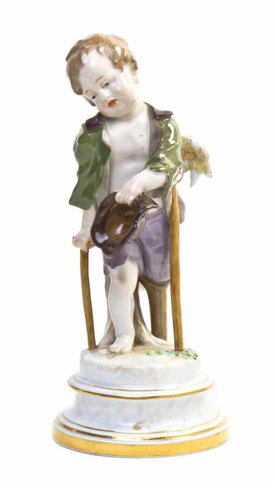 Appraisal: A Meissen Porcelain Figure depicting a winged putto in peasant