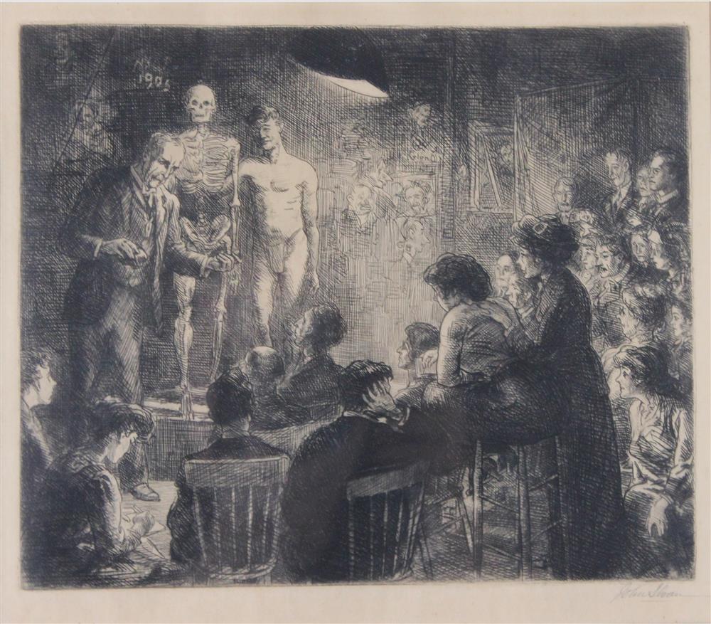 Appraisal: JOHN SLOAN AMERICAN - ANSHUTZ ON ANATOMY Etching x in