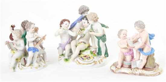 Appraisal: Meissen porcelain figural groupings of putti early th century one