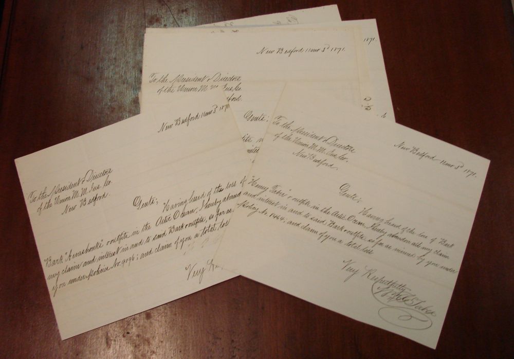 Appraisal: WHALING Eighteen abandonment papers for ships lost in many parts