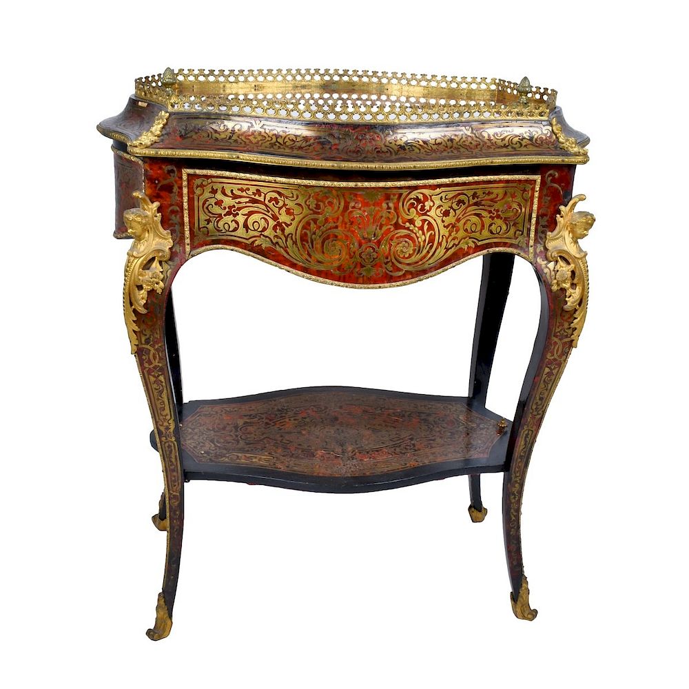 Appraisal: th Century French Boulle Vitrine Table th Century French Boulle