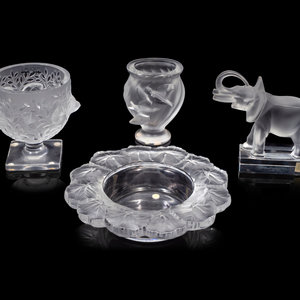 Appraisal: Four Lalique Table Articles Second Half th Century comprising an