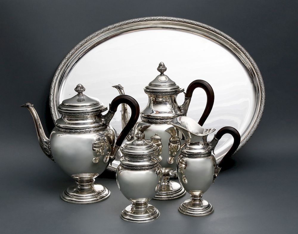 Appraisal: Mario Buccellati Italian Sterling Silver Five Piece Tea and Coffee