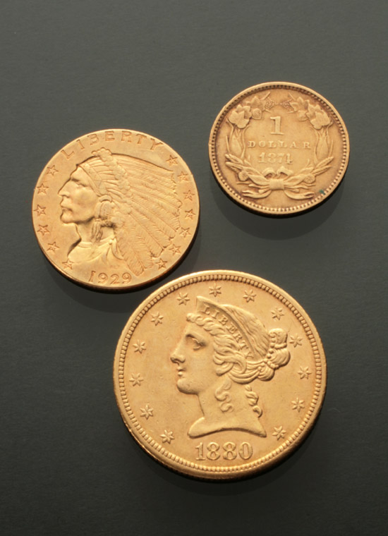 Appraisal: Three U S Gold Coins Consisting of an Indian Princess