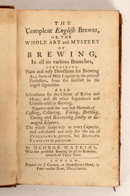 Appraisal: Watkins George The Compleat English Brewer - Fisher George The