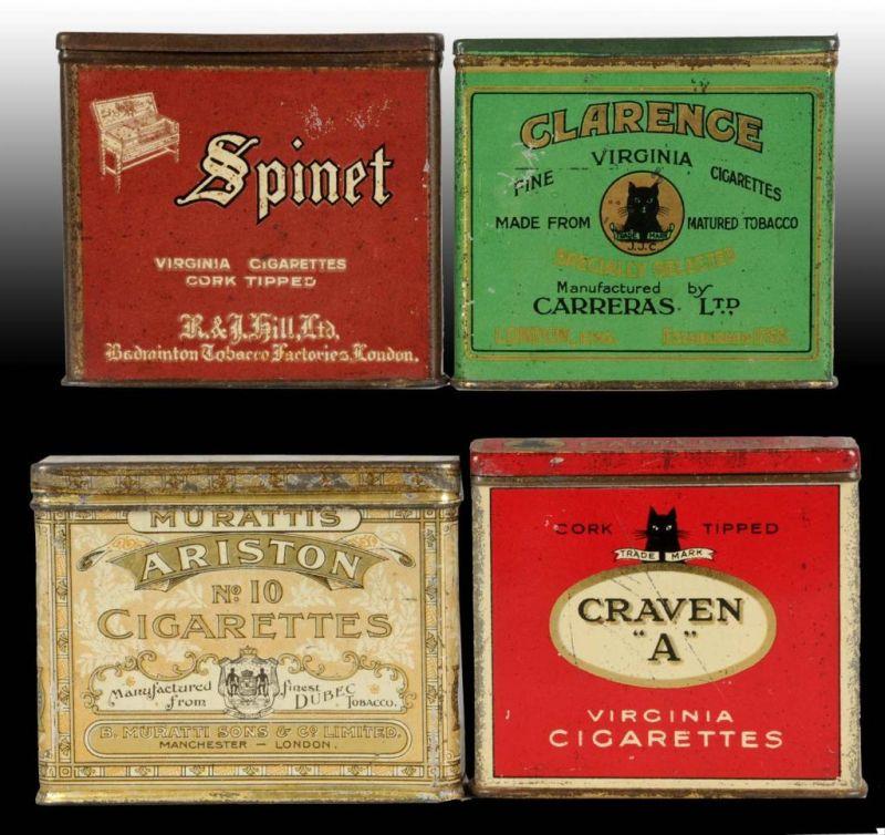 Appraisal: Lot of Cigarette Tins Description Includes Areston Spinnit Clarence and