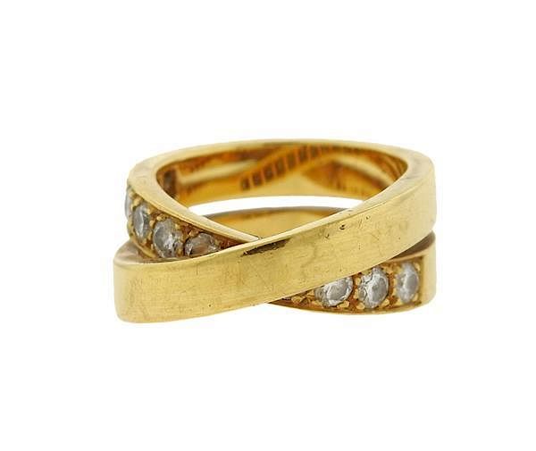 Appraisal: Cartier K Gold Diamond Nouvelle Vague Crossover Ring METAL K