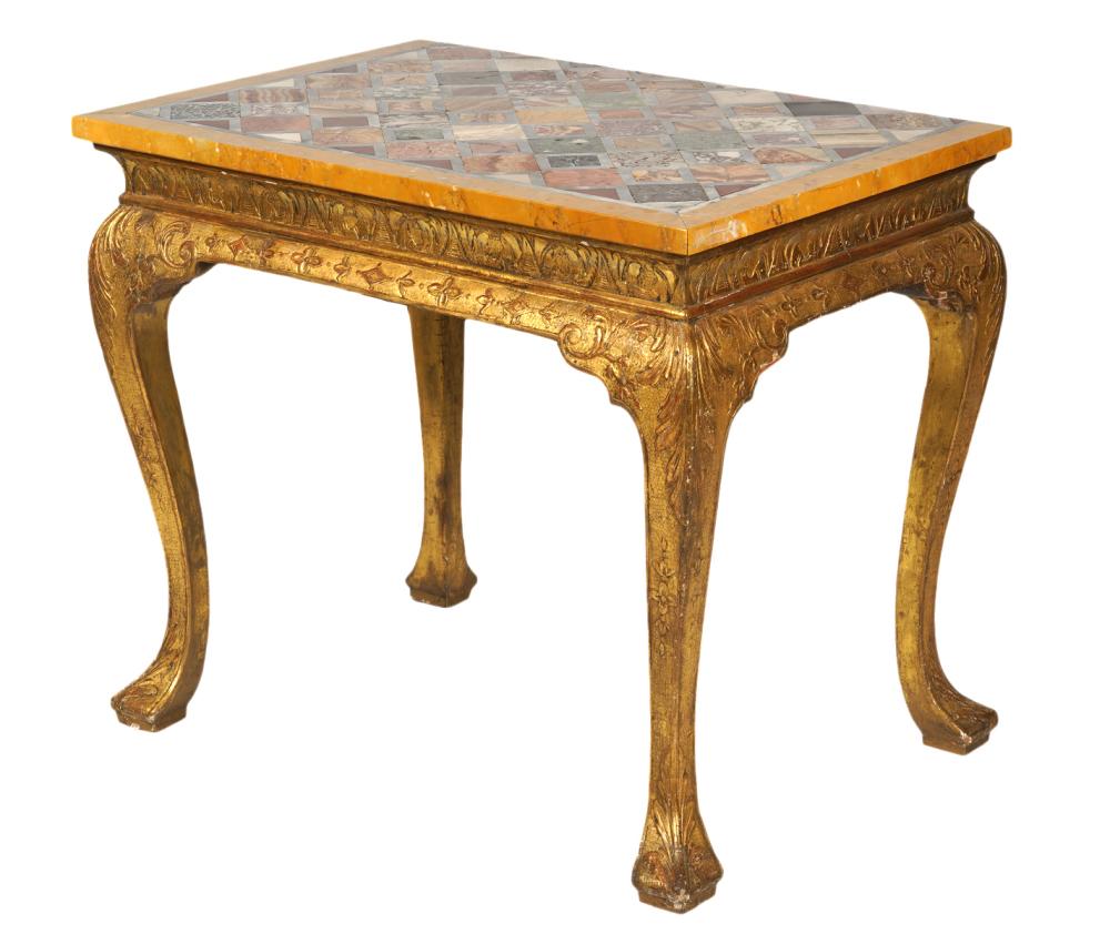 Appraisal: TH C ENGLISH SPECIMEN MARBLE TOP TABLE th C English