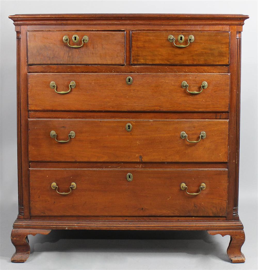 Appraisal: CHIPPENDALE WALNUT TALL CHEST OF DRAWERS PROBABLY MARYLAND - with