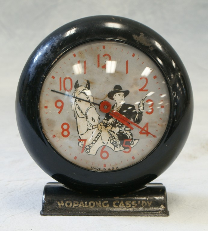 Appraisal: Hopalong Cassidy desk clock wound tight some wear and foxing