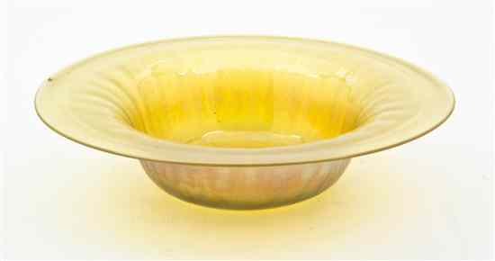 Appraisal: An American Iridescent Glass Bowl possibly Steuben having a flared