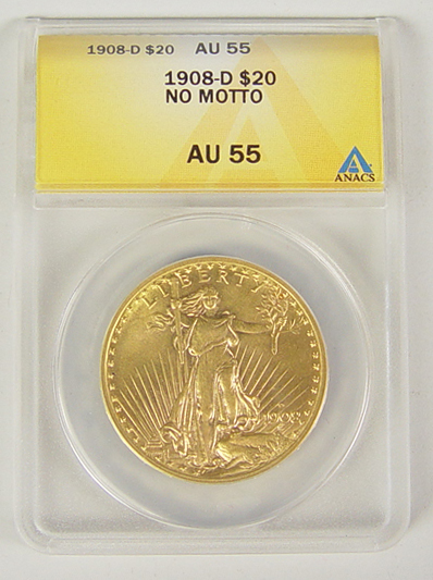 Appraisal: -D St Gaudens Gold Coin ANACS certified and graded AU