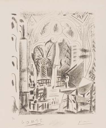 Appraisal: PABLO PICASSO L'Atelier de Cannes Lithograph x mm x inches