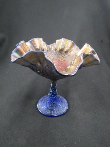 Appraisal: Carnival Glass Compote blue excellent