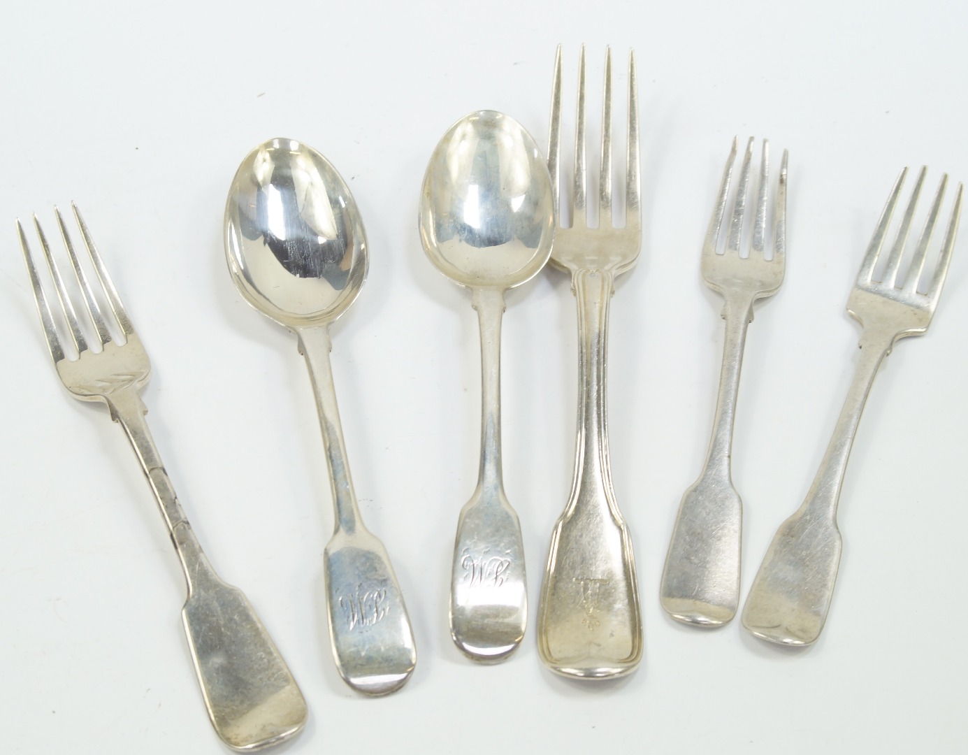 Appraisal: Georgian silver flatware including a fiddle and thread table fork